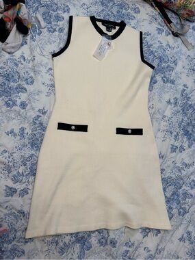 Sleeveless Cream Knit Dress French connection nwt